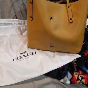 Tall mustard yellow coach bag